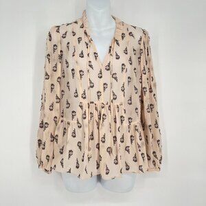 Rebecca Taylor Silk Tulips Blouse in the color Ballet Combo Size 4